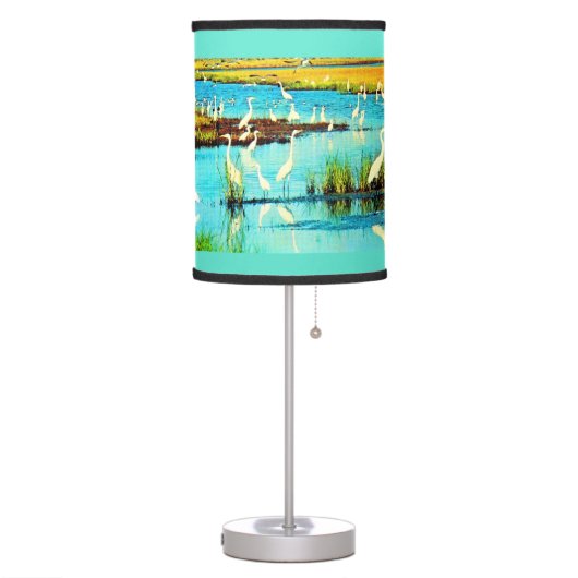 snowy egrets table lamp (Left)