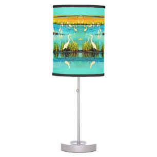 snowy egrets table lamp
