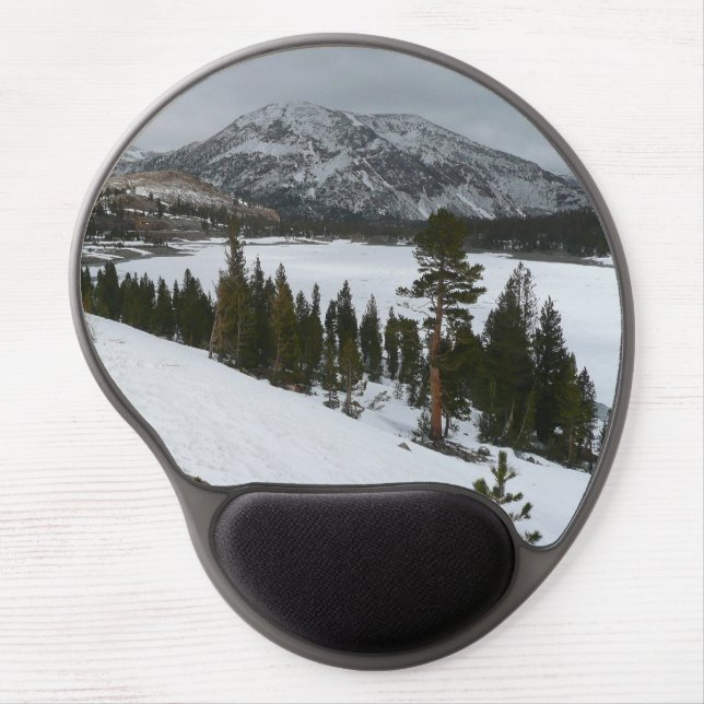 Snowy Ellery Lake California Winter Landscape Gel Mouse Pad (Front)