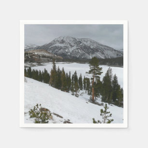 Snowy Ellery Lake California Winter Landscape Paper Napkins