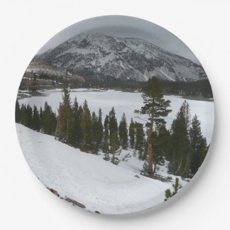 Snowy Ellery Lake California Winter Landscape Paper Plates