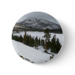 Snowy Ellery Lake California Winter Landscape Pinback Button