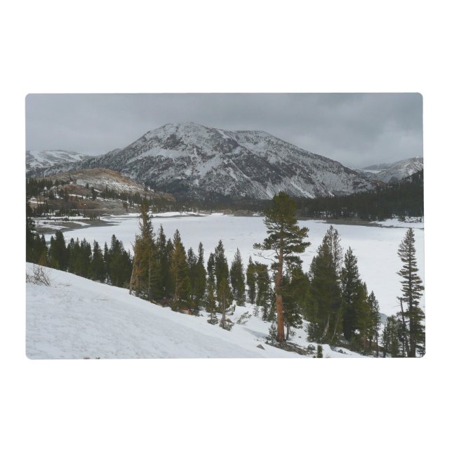 Snowy Ellery Lake California Winter Landscape Placemat (Front)
