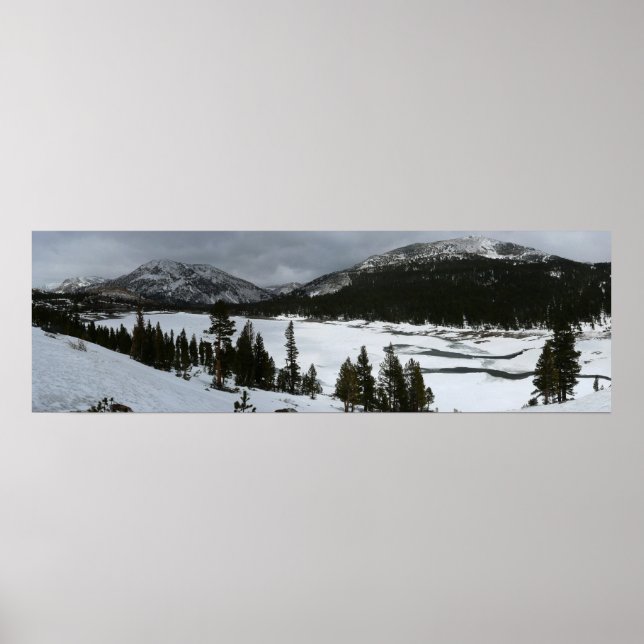 Snowy Ellery Lake California Winter Landscape Poster (Front)