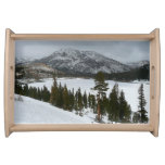 Snowy Ellery Lake California Winter Landscape Serving Tray