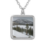 Snowy Ellery Lake California Winter Landscape Silver Plated Necklace