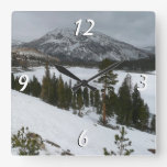 Snowy Ellery Lake California Winter Landscape Square Wall Clock