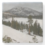 Snowy Ellery Lake California Winter Landscape Stone Coaster
