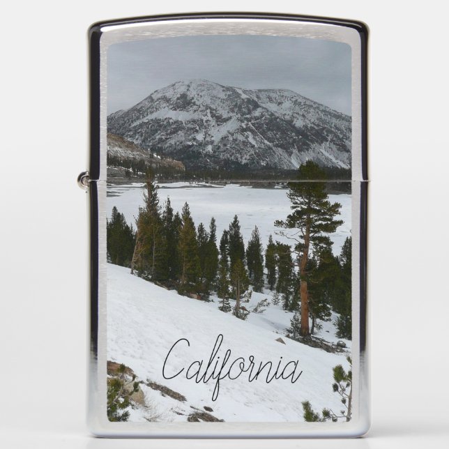 Snowy Ellery Lake California Winter Landscape Zippo Lighter (Front)
