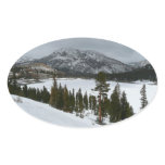 Snowy Ellery Lake California Winter Photography Oval Sticker