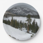 Snowy Ellery Lake California Winter Photography Paper Plate