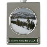 Snowy Ellery Lake California Winter Photography Silver Plated Banner Ornament