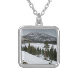 Snowy Ellery Lake California Winter Photography Silver Plated Necklace