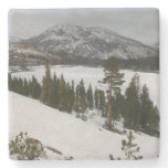Snowy Ellery Lake California Winter Photography Stone Coaster