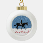 Snowy Equestrian Horse Christmas Ceramic Ball Christmas Ornament