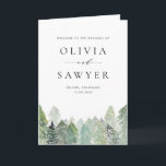 Snowy Evergreen Landscape Winter Wedding Booklet Program<br><div class="desc">This wedding program booklet features a snowy watercolor forest with soft evergreen trees and falling snow. Ideal for winter or rustic weddings, it provides space for your full ceremony details, wedding party, readings, and personal notes. Customize the cover and interior pages to reflect your unique event. A practical and elegant...</div>