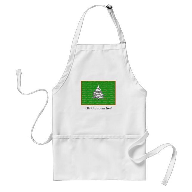 Snowy Evergreen Oh, Christmas Tree! Adult Apron (Front)