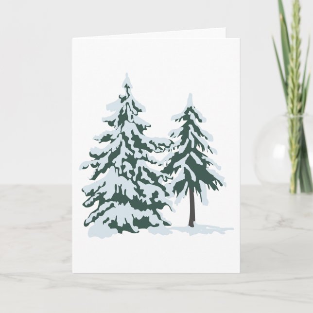 Snowy Evergreens Card (Front)