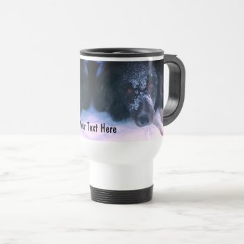 Snowy Faced Border Collie Cute Personalized  Travel Mug by SmilinEyesTreasures at Zazzle