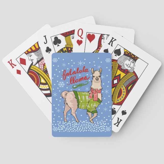 Snowy Falalala Llama Poker Cards (Back)