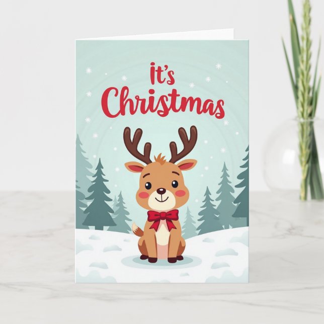 Snowy Fawn Winter Card (Front)