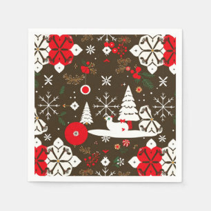 Snowy Festivities Pattern Napkins