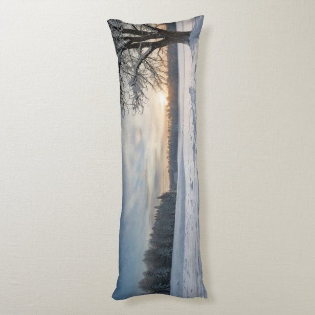 snowy field desgin long pillow (Back (Vertical))