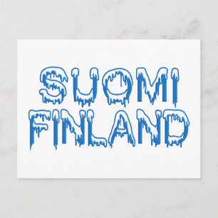 Snowy Finland postcard, customize Postcard