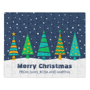 Snowy Fir Trees Acrylic Jigsaw Puzzle