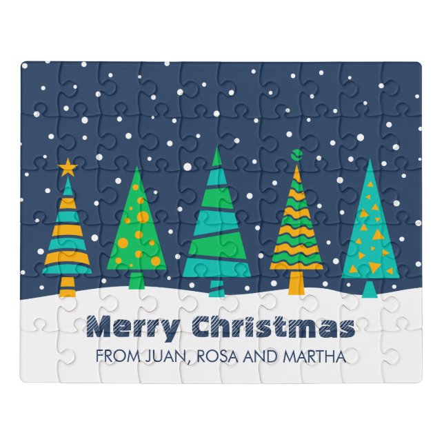 Snowy Fir Trees Acrylic Jigsaw Puzzle (Puzzle Horizontal)