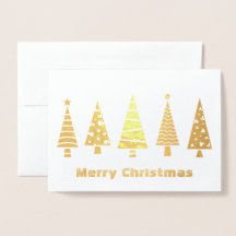Snowy Fir Trees Foil Christmas Card