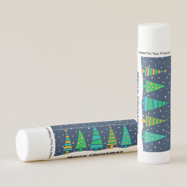 Snowy Fir Trees Lip Balm (Front)