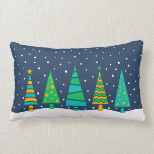 Snowy Fir Trees Pillow