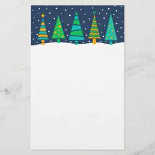 Snowy Fir Trees Stationery