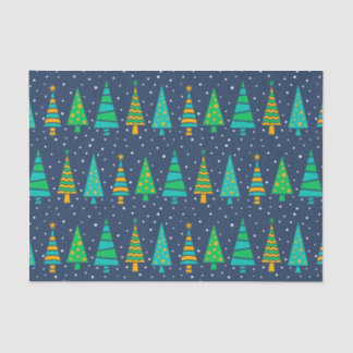 Snowy Fir Trees Tissue Paper