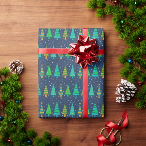 Snowy Fir Trees Wrapping Paper