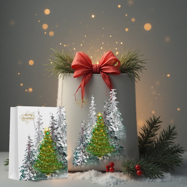  Snowy Forest Christmas Tree Gift Bag  (Creator Uploaded)