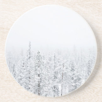 Snowy forest drink coaster