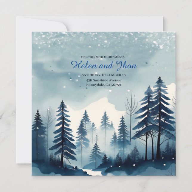 Snowy forest invitation (Front)