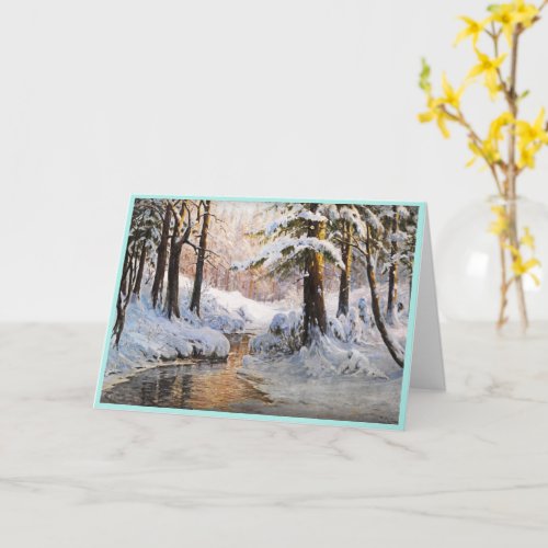 Snowy Forest Landscape Walter Moras  Card