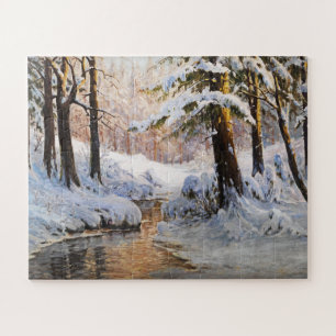 Snowy Forest Landscape, Walter Moras Jigsaw Puzzle