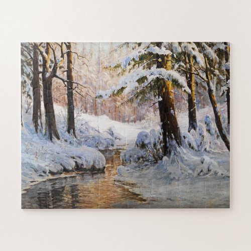 Snowy Forest Landscape Walter Moras  Jigsaw Puzzle