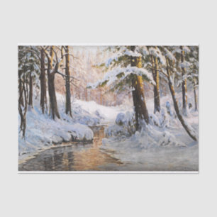 Snowy Forest Landscape, Walter Moras Tissue Paper