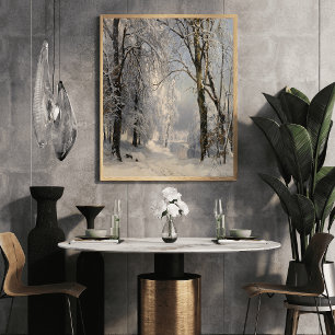 Snowy Forest Path Winter Landscape Wall Art