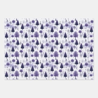 Snowy Forest Purple Christmas