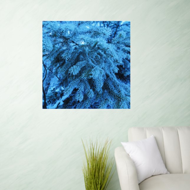 Snowy Forest Spruce  Wall Decal (Living Room)