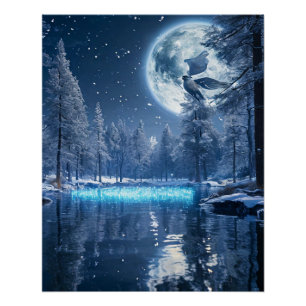 Snowy Forest Wall Art   Cozy Winter Nature Scene
