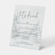 Snowy forest Watercolor winter landscape Wedding