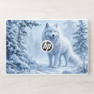 Snowy forest white wolf ice icicles decor HP laptop skin
