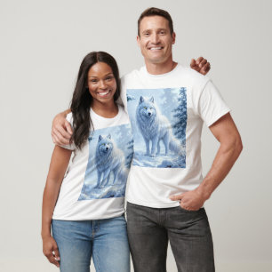 Snowy forest white wolf ice icicles decor  T-Shirt